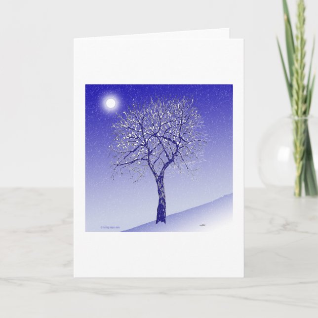 Tarjeta Festiva Árbol de invierno (Anverso)