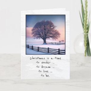 Tarjeta Festiva Árbol De Invierno Con Alambre Para Navidades