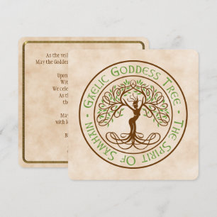 Tarjeta Festiva Árbol de la Diosa Gaélica - El Espíritu de Samhain