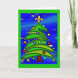 Tarjeta Festiva Árbol de la flor de lis