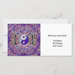 Tarjeta Festiva Árbol de mirada impresionante de Yin Yang