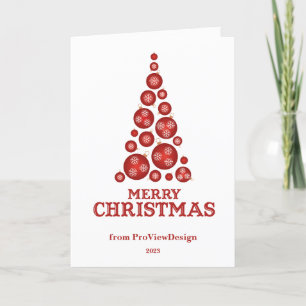 Tarjeta Festiva Árbol de navidades rojo y blanco