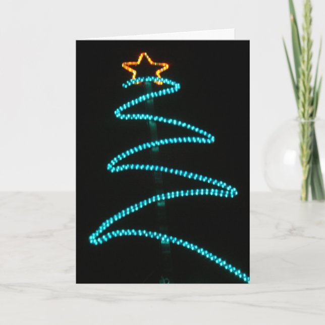 Tarjeta Festiva árbol de neón (Anverso)