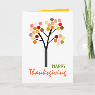 Tarjeta Festiva Árbol de otoño del Día de Acción de Gracias
