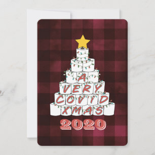 Tarjeta Festiva Árbol de papel higiénico 2020, muy codiciado en Na