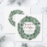 Tarjeta Festiva Árbol de pino acuarela Verde y Rojo<br><div class="desc">El árbol de pino era la tarjeta de vacaciones de invierno con el guión "Felices Fiestas", y el guión "Que tus vacaciones se saluden en JOY" en la parte trasera. Para una personalización más avanzada de este diseño, haga clic en el BOTÓN HERRAMIENTA DE DISEÑO AZUL. También están disponibles los...</div>