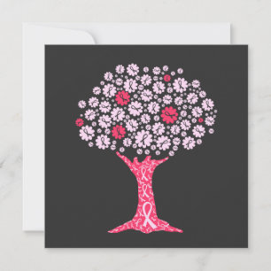 Tarjeta Festiva Árbol de sensibilización sobre el cáncer de mama