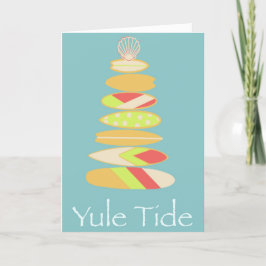 Tarjeta Festiva Árbol de tablas de surf "Yule Tide"