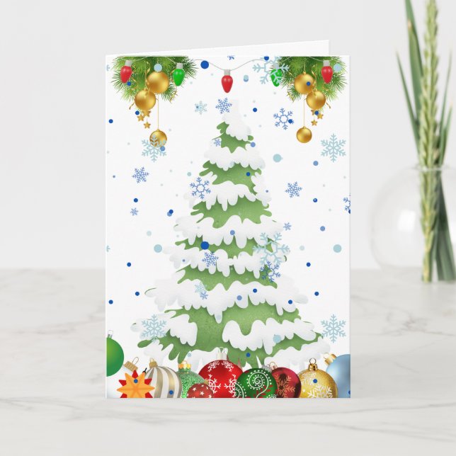 Tarjeta Festiva Árbol de vacaciones (Anverso)