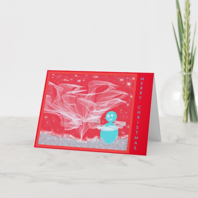 Tarjeta Festiva Árbol decorativo de los navidades Snowman (Anverso)