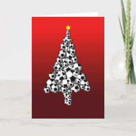 Tarjeta Festiva Árbol del balón de fútbol - navidad/tarjeta del