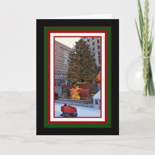 Tarjeta Festiva Árbol del Centro Rockefeller, pista de patinaje de
