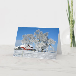 Tarjeta Festiva Árbol del hielo de la granja de Amish