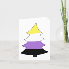 Tarjeta Festiva Árbol del Orgullo No Binario Holigay