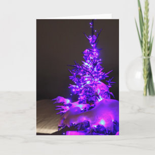 Tarjeta Festiva Árbol del Tarjeta-Navidad del saludo en violeta