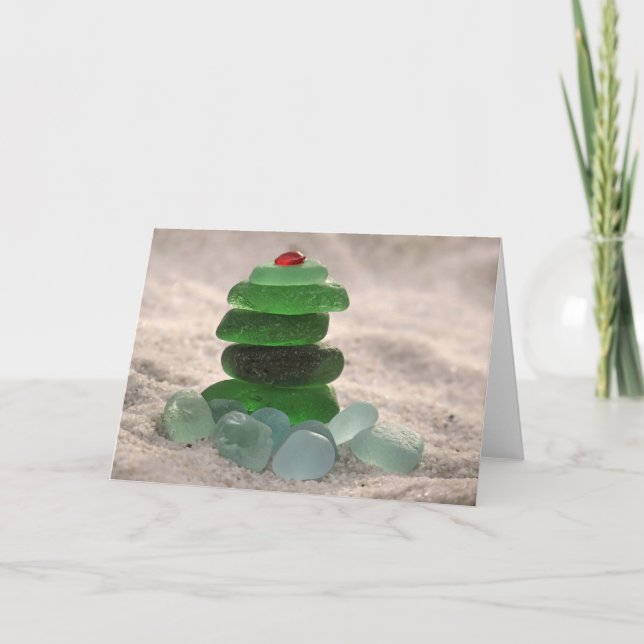 Tarjeta Festiva Árbol del vidrio del mar (Anverso)