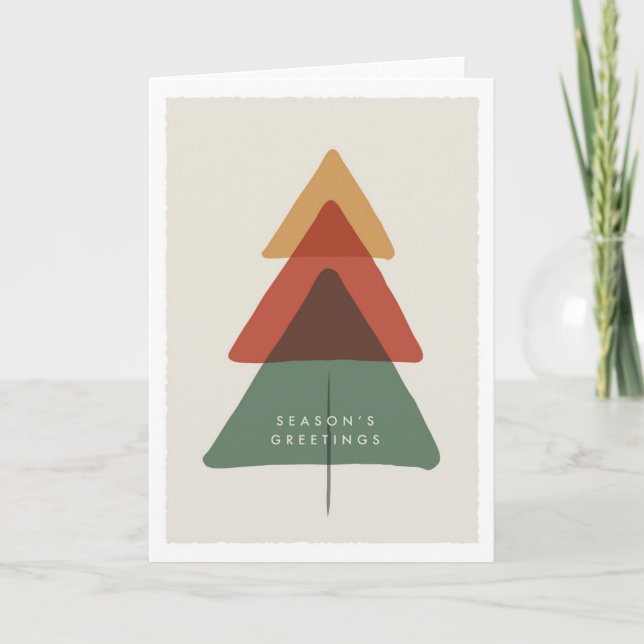 Tarjeta Festiva Árbol en capas - saludos de temporada (Anverso)