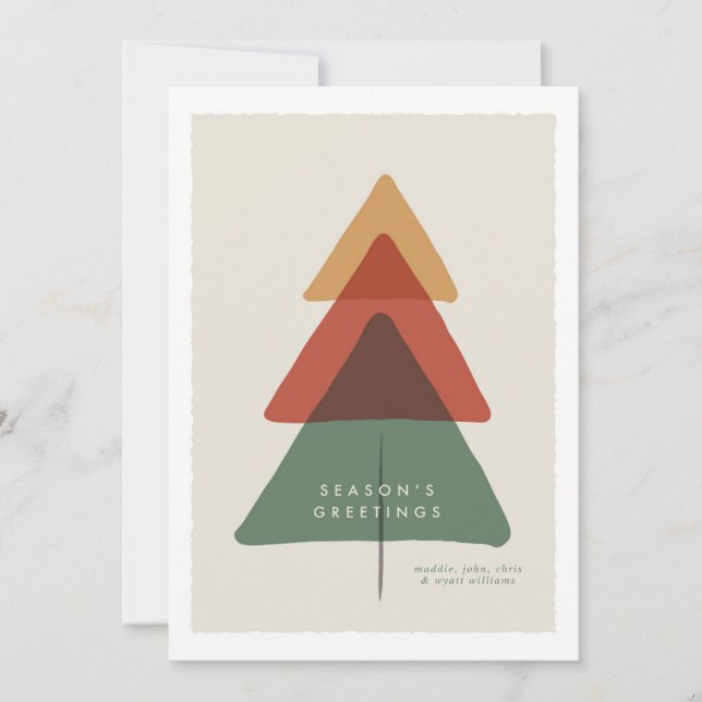 Tarjeta Festiva Árbol en capas - saludos de temporada (Anverso)