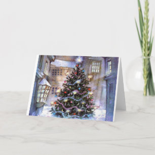 Tarjeta Festiva Árbol en ciudad