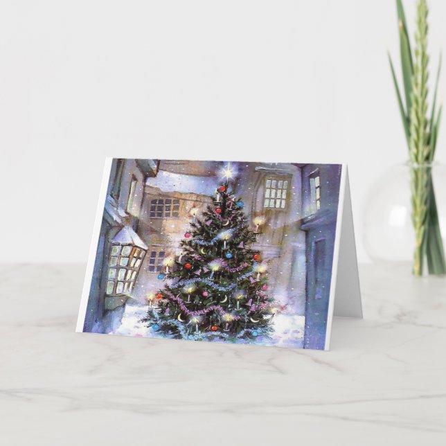 Tarjeta Festiva Árbol en ciudad (Anverso)