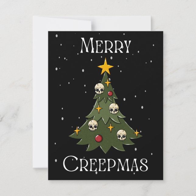 Tarjeta Festiva Árbol Feliz Creepnavidad (Anverso)