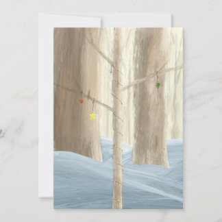 Tarjeta Festiva Árbol festivo en un bosque nevado