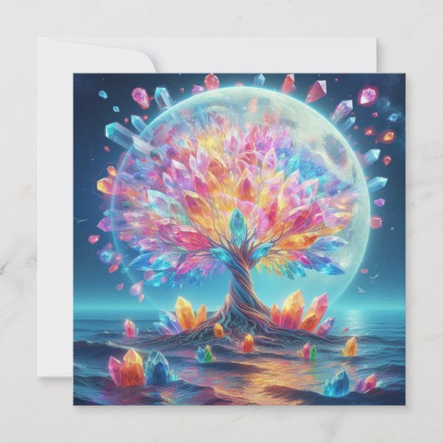 Tarjeta Festiva Árbol lunar (Anverso)