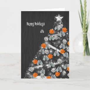 Tarjeta Festiva Árbol militar de Felices Fiestas