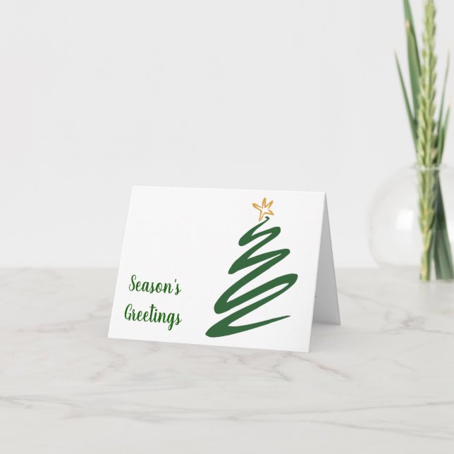 Tarjeta Festiva Árbol minimalista (Anverso)