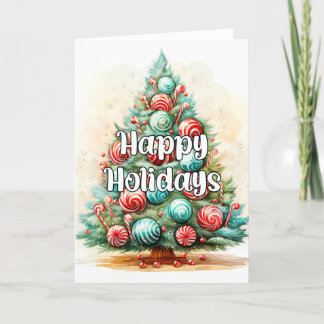 Tarjeta Festiva Árbol navideño con regalo