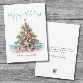 Tarjeta Festiva Árbol navideño de vacaciones felices