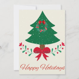 Tarjeta Festiva Árbol navideño feliz de vacaciones