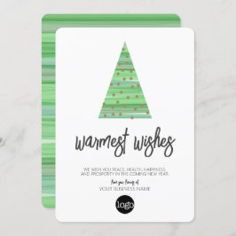 Tarjeta Festiva Árbol navideño moderno - guión acuarela Negocios