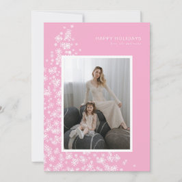 Tarjeta Festiva Árbol navideño moderno hecho de copos de nieve