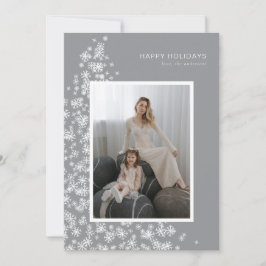 Tarjeta Festiva Árbol navideño moderno hecho de copos de nieve