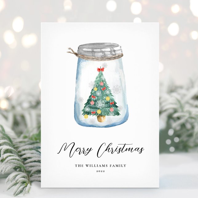 Tarjeta Festiva Árbol navideño moderno único no fotográfico (Subido por el creador)