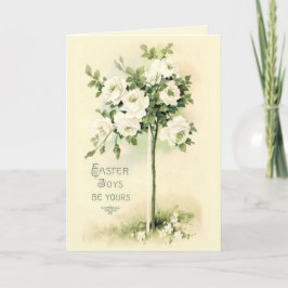 Tarjeta Festiva Árbol Rosa de Pascua