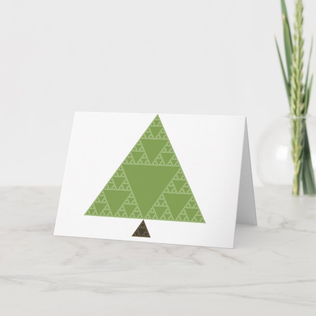 Tarjeta Festiva Árbol triangular de Sierpinski (Anverso)