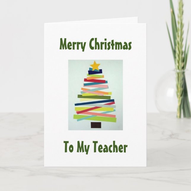 TARJETA FESTIVA ÁRBOL VACÍO PARA NAVIDADES **MAESTRO** (Anverso)