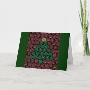 Tarjeta Festiva Árbol verde de Shell de escopeta