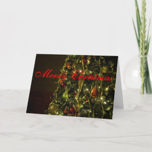 Tarjeta Festiva Árbol verde navideño
