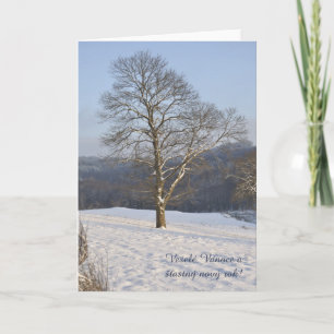 Tarjeta Festiva ¡Árbol Veselé Vánoce de la tarde!