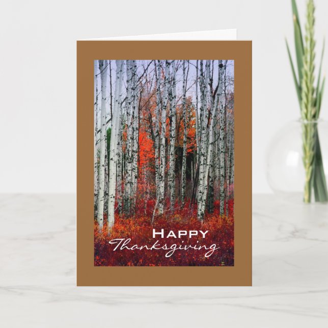 Tarjeta Festiva Arboleda de Aspen del otoño, acción de gracias (Anverso)