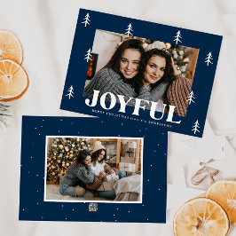 Tarjeta Festiva Árboles alegres Navy 2 Foto