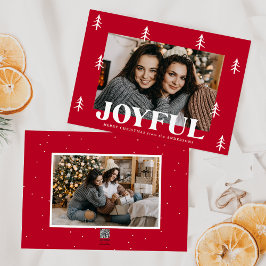 Tarjeta Festiva Árboles Alegres Rojo 2 Foto