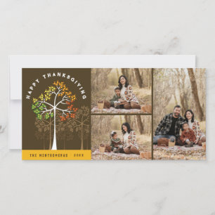 Tarjeta Festiva Árboles Coloridos de Otoño Acción de Gracias Foto