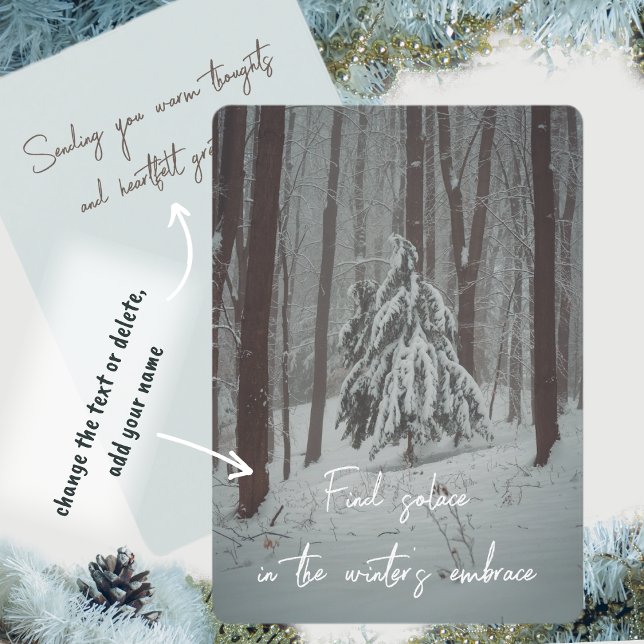 Tarjeta Festiva Árboles cubiertos de nieve en el bosque de inviern (Subido por el creador)