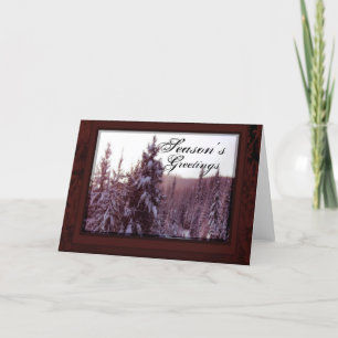 Tarjeta Festiva árboles de invierno