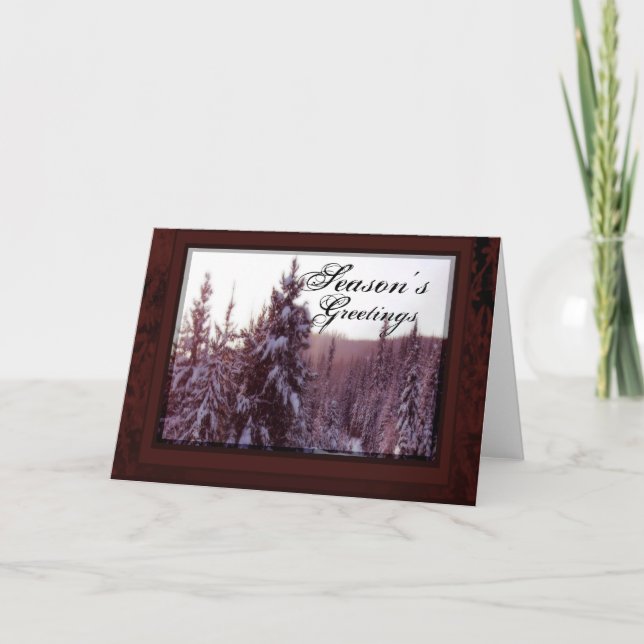 Tarjeta Festiva árboles de invierno (Anverso)