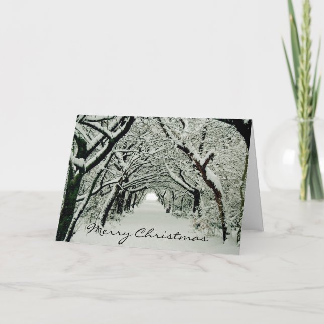 Tarjeta Festiva Árboles de invierno (Anverso)